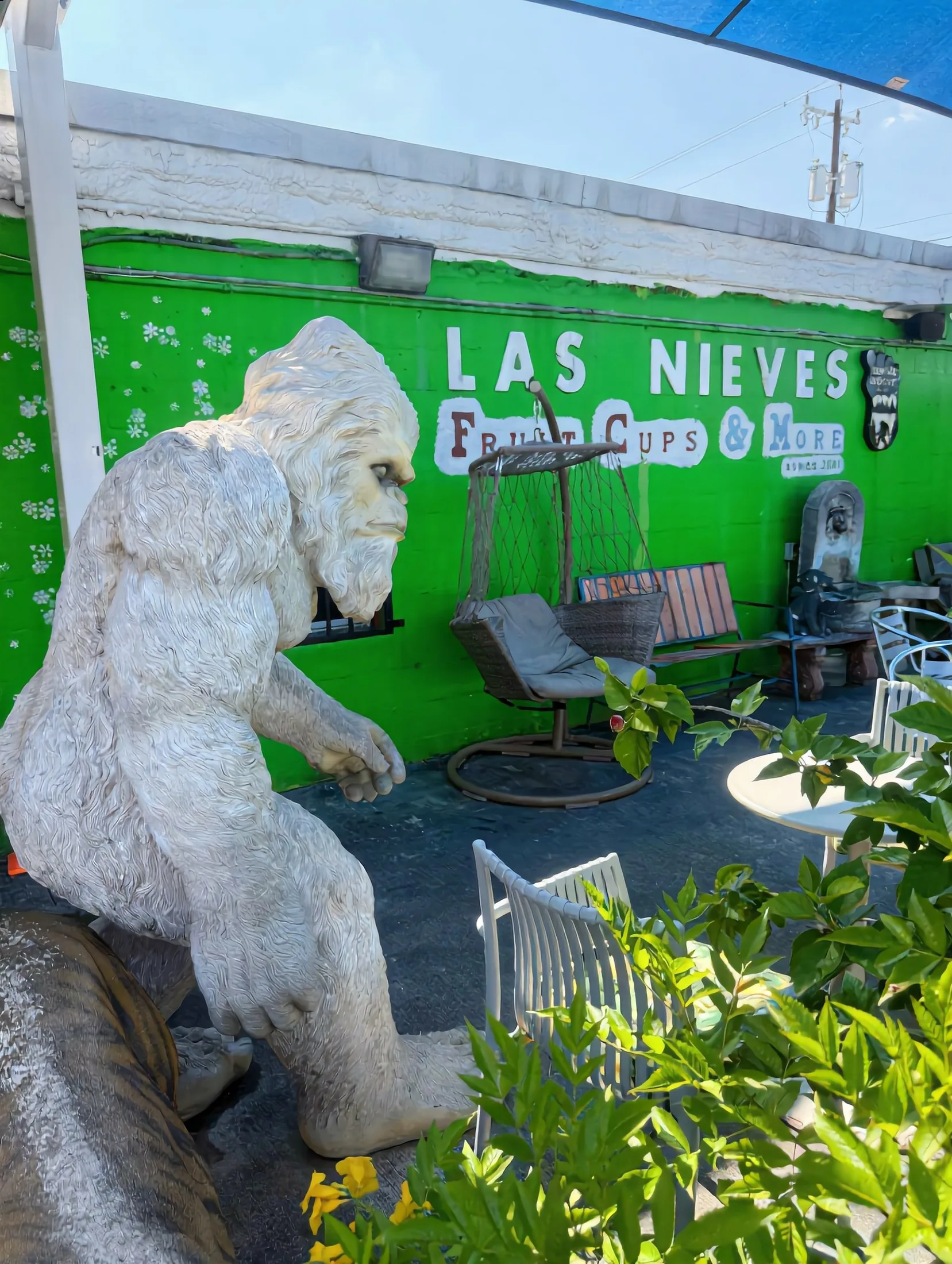The Las Nieves Bigfoot/Yeti patio mascot